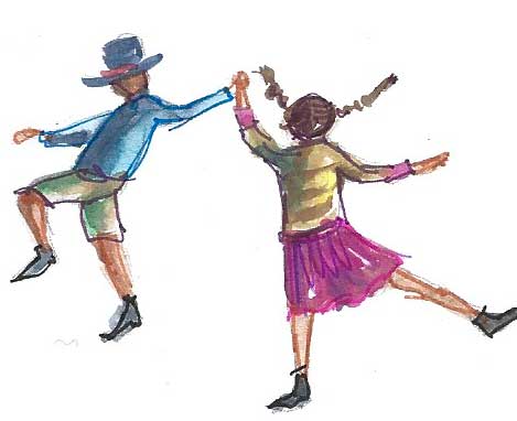 aquarelle de deux danseurs