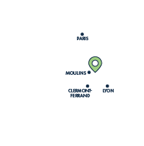 carte de France indiquant le domaine des grillots, proche de Moulins